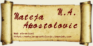 Mateja Apostolović vizit kartica